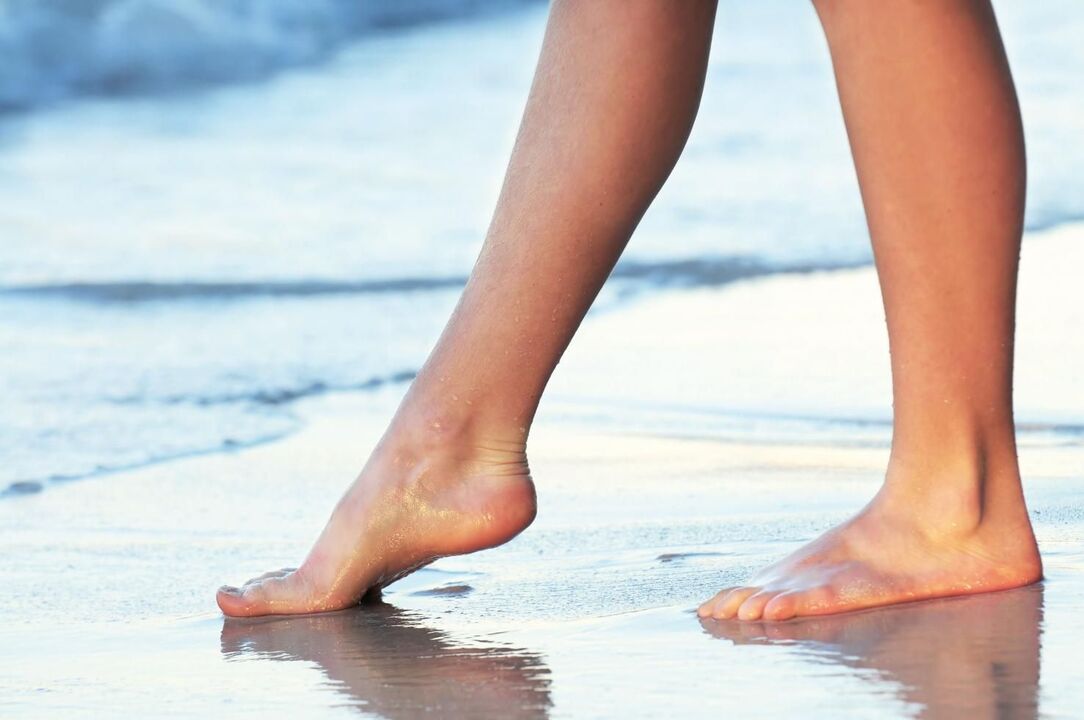 Prevenção de varizes - andar descalço sobre a água